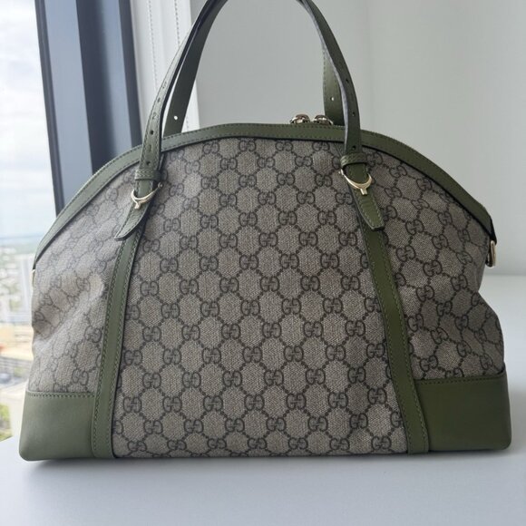 GUCCI Large Joy Boston Bag for Women, GG Canvas Green. Auth - Picture 3 of 16